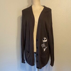 BoxLunch The Nightmare Before Christmas Gray Long Sleeve Cardigan Size XL